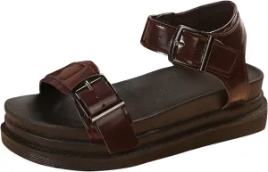 Women Platform Flat Sandals Summer Comfy Arch Support Thick Sole Sandal Vacation Walking Open Toe Shoes 2025 Trendy