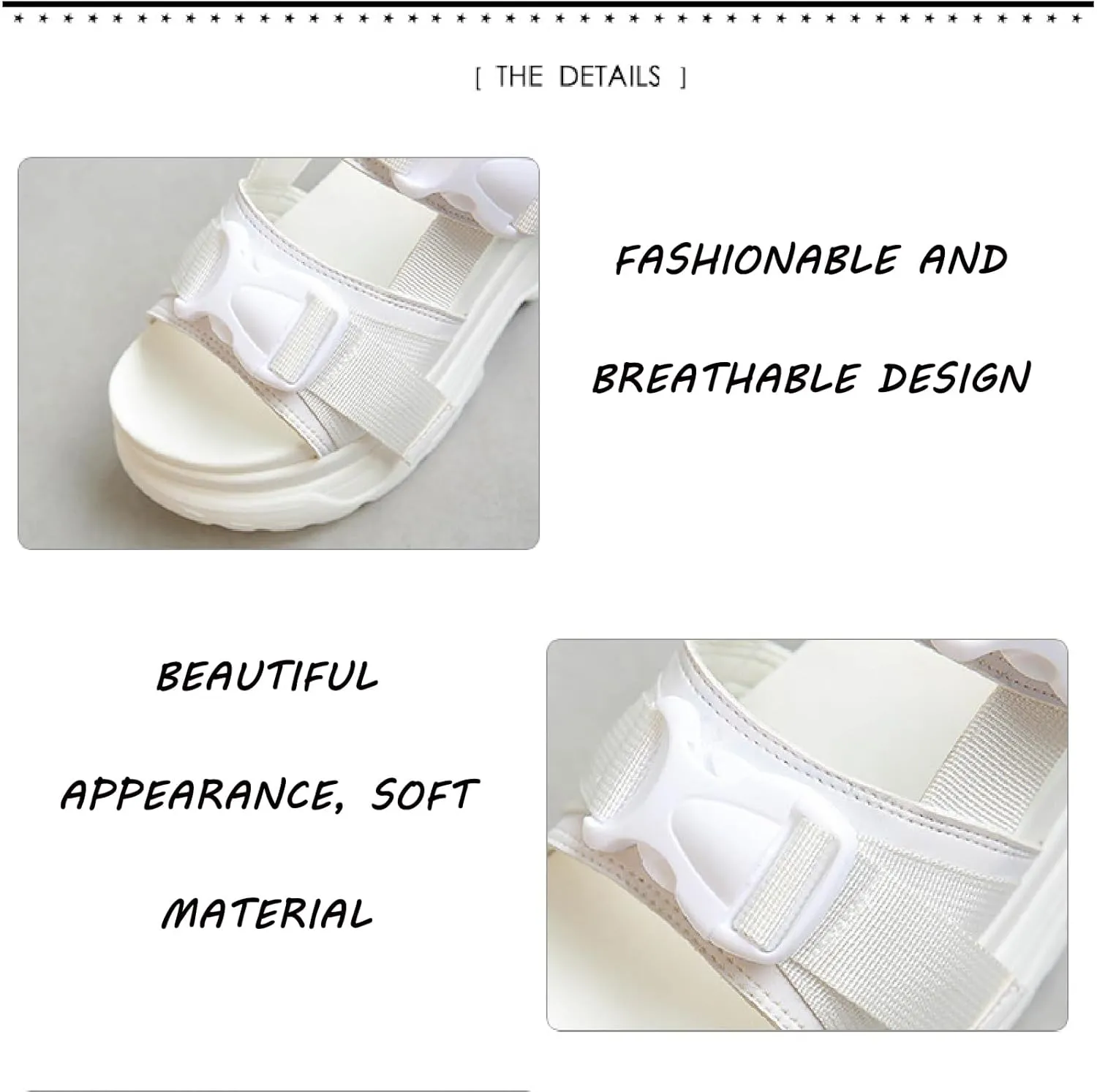 Women's Fish Mouth Slingback Hook Loop Clouds Platform Shaped Sandals Fashion Round Toe Increase Height Non Slip Comfort Wedge Casual Wading Roman Sandals for Beach Party