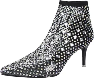 Women's Fishnet Single Shoes High Heel Sandals Pointed Toe Stiletto Fishnet Stockings Hollow High Boots Women