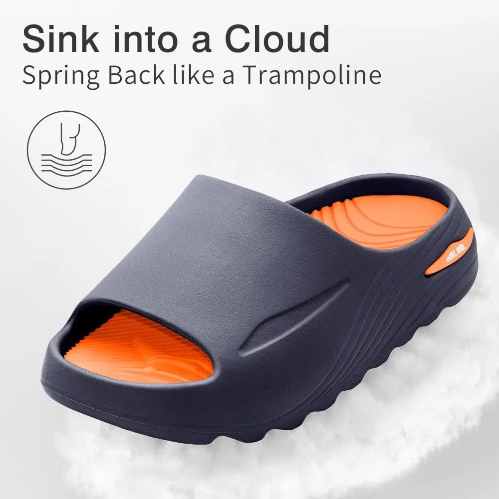 Womens Recovery Slide Sandals with Comfortable Plantar Fasciitis Arch Support Orthotic, Odorless, Non Slip, Lightweight, Thick Cushion Slippers for House, Outdoor Walking
