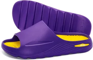 Womens Recovery Slide Sandals with Comfortable Plantar Fasciitis Arch Support Orthotic, Odorless, Non Slip, Lightweight, Thick Cushion Slippers for House, Outdoor Walking