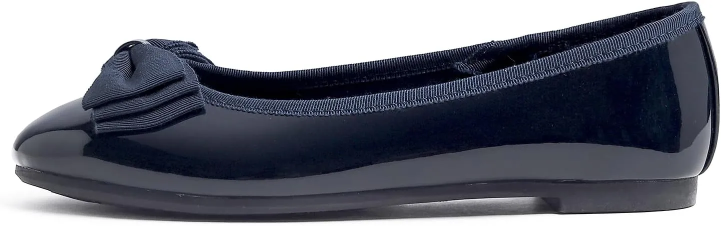 Women's Round Toe Cute Bow Trim Ballet Flats