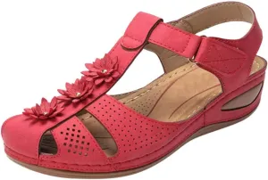 Womens Sandals with Arch Support And Adjustable Back Strap Flip Flops Beach Non Slip Wedge Sandal Dressy Wide Arch Support Women Comfy Wedge Orthopedic Shoes Summer Ladies Orthotic Shoe