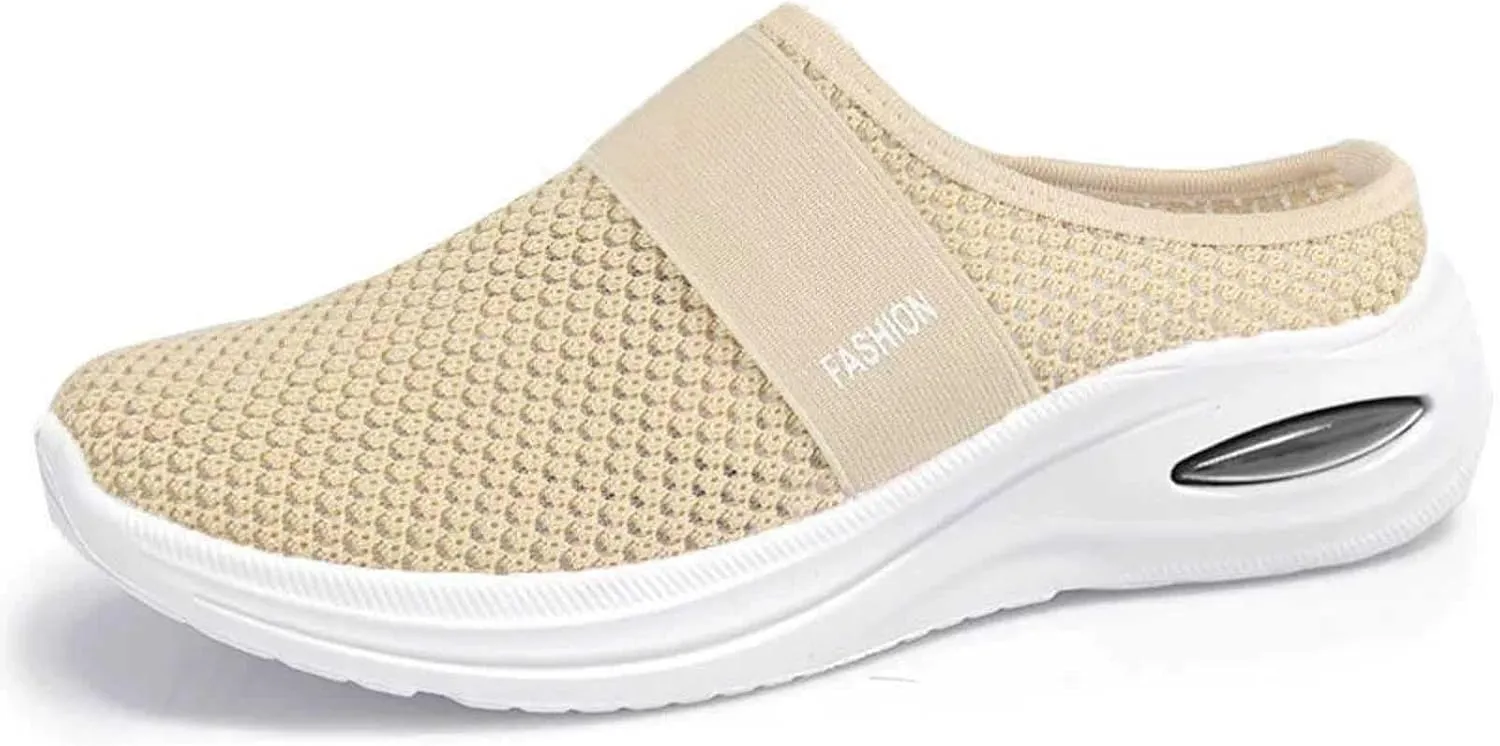 Womens Sandals With Arch Support Casual Womens Slip On Mules Walking Slippers Closed Toe Slides Orthopedic Shoes
