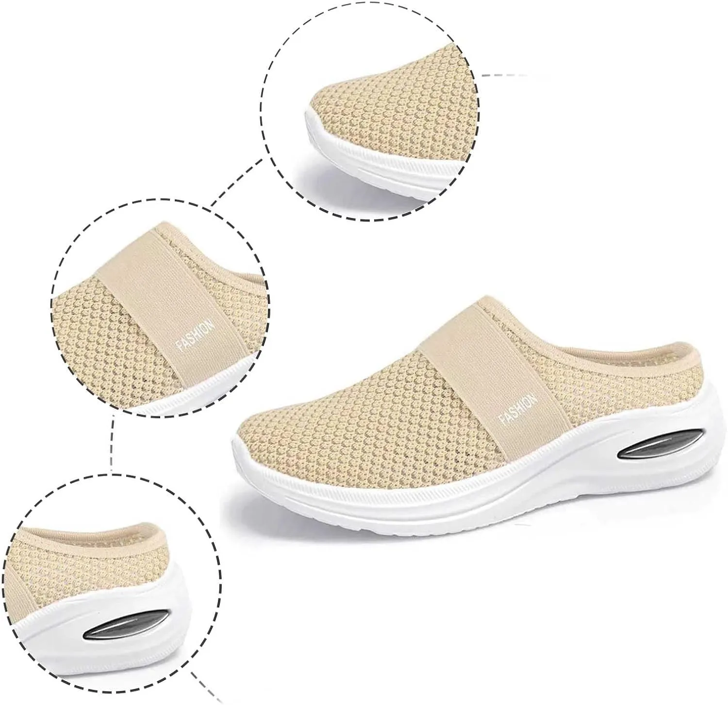 Womens Sandals With Arch Support Casual Womens Slip On Mules Walking Slippers Closed Toe Slides Orthopedic Shoes