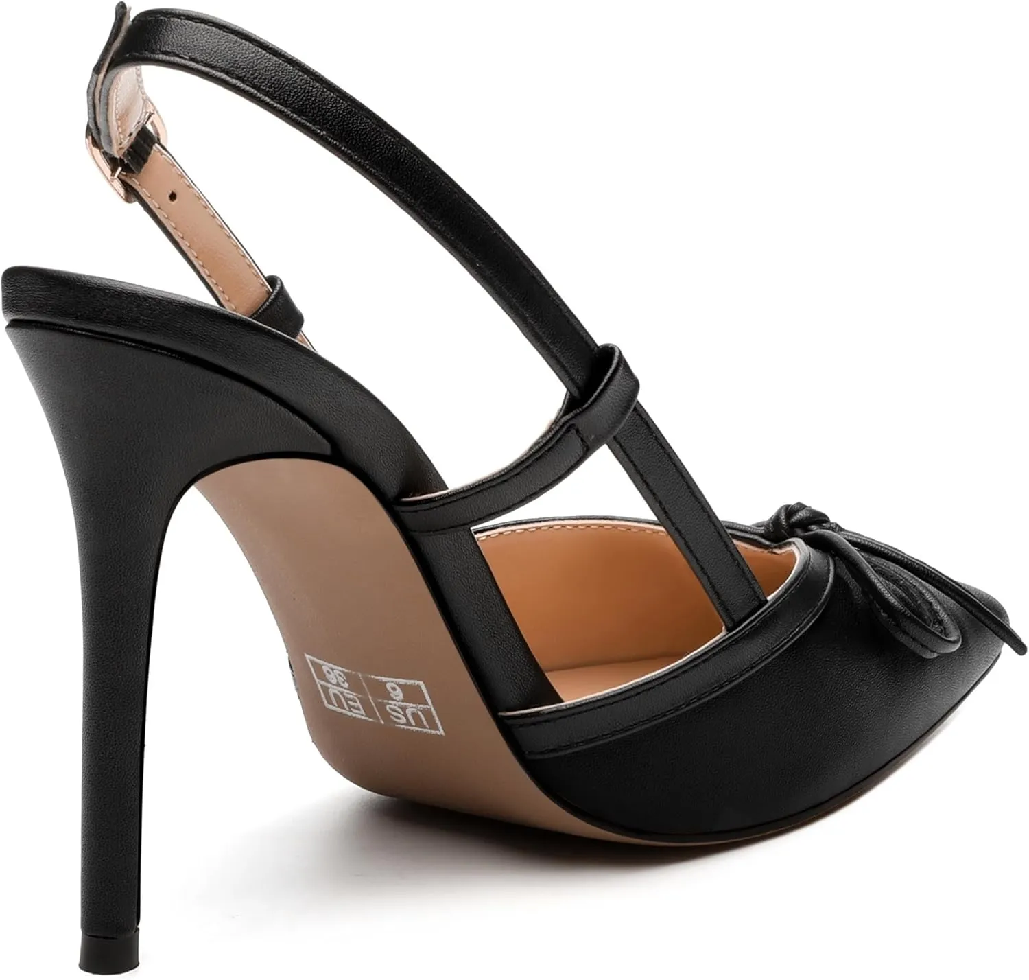 Womens Slingback Closed Pointed Toe High Heels Fashion Adjust Buckle Heeled Sandal Party Dating Wedding Dress Shoes