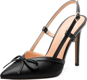 Womens Slingback Closed Pointed Toe High Heels Fashion Adjust Buckle Heeled Sandal Party Dating Wedding Dress Shoes
