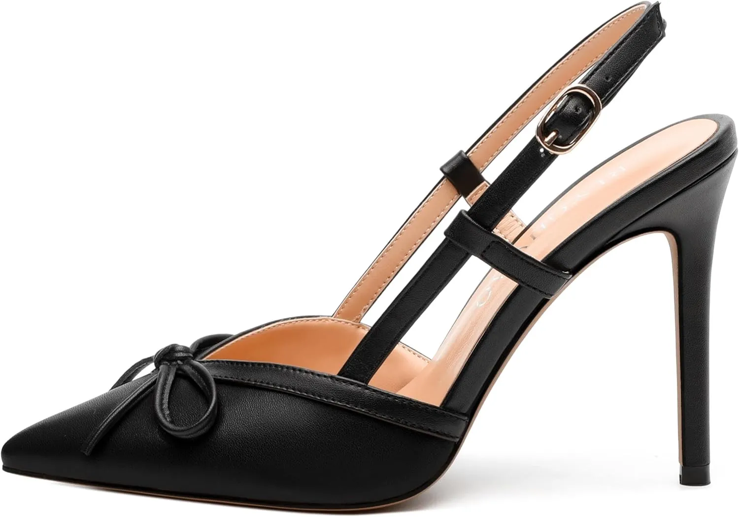 Womens Slingback Closed Pointed Toe High Heels Fashion Adjust Buckle Heeled Sandal Party Dating Wedding Dress Shoes