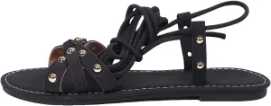 Women's Strappy Sandals Tie Up Lace Up Gladiatos Sandal Open Toe Ankle Strap Flats Summer Wide Width Dress Shoes