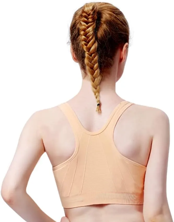 Women's Zip Front Sports Bra Wireless Post-Surgery Bra Active Yoga Sports Bras