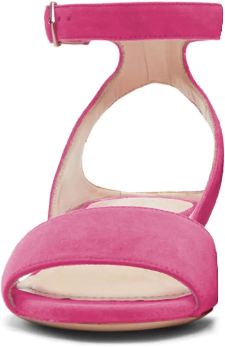 XYD Strappy Low Heel Sandal Pumps for Women Open Toe Ankle Strap Slingback Chunky Heeled Dressy Shoes