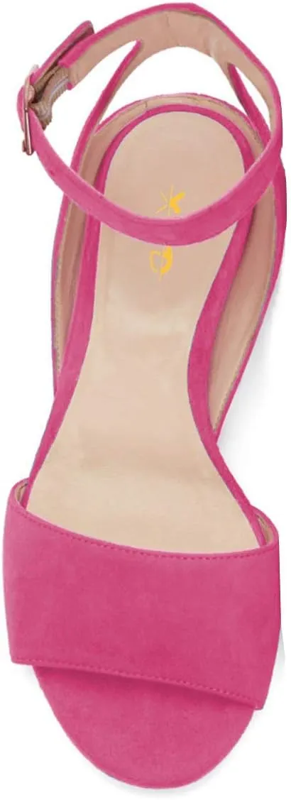 XYD Strappy Low Heel Sandal Pumps for Women Open Toe Ankle Strap Slingback Chunky Heeled Dressy Shoes
