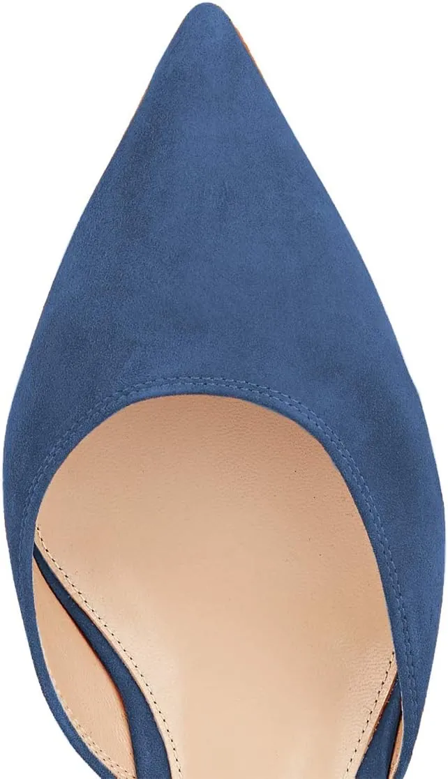 XYD Women Office Pointed Toe Kitten Low Heel Sandals Ankle Straps D' Orsay Pumps PVC Dress Shoes