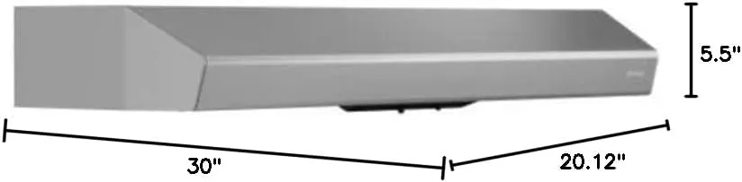 Zephyr AK1100B Breeze I 250 CFM 30 Inch Wide Under Cabinet Range Hood with LED Lights - White