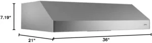 Zephyr AK7136B290-BF Gust 290 CFM 36 Inch Wide Under Cabinet Range Hood - Stainless Steel