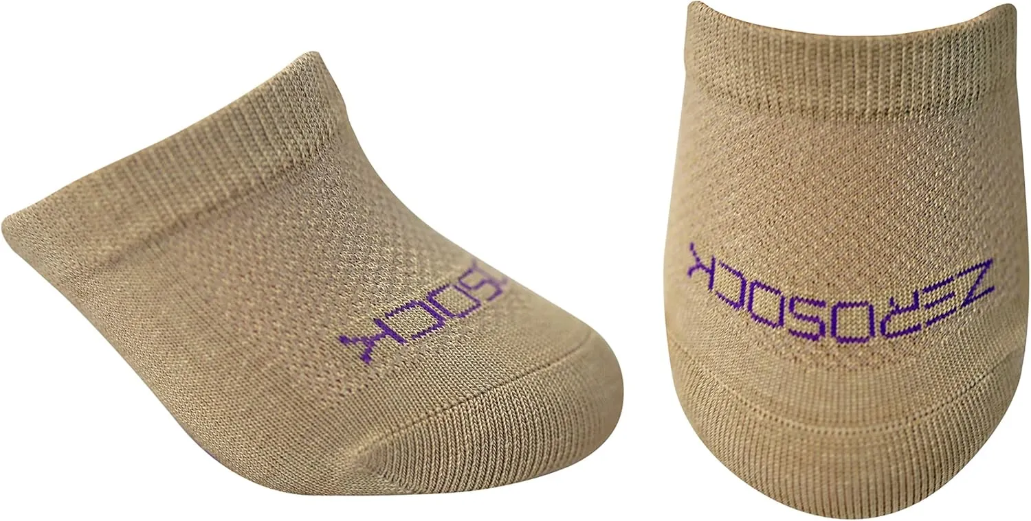 ZeroSock Womens Bamboo Viscose Toe Capper Socks With Grip (4 Pairs Per Box)